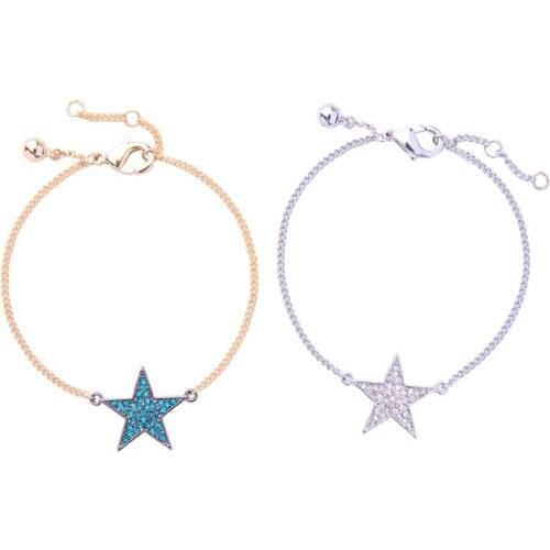 Fashion Sets Simple Diamond Star Pendant Lady Bracelet