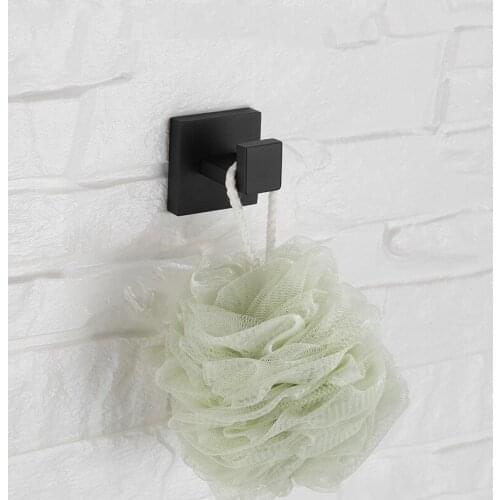 Black Finish Unique design 55*55*56mm bathroom Robe hook Clothes hook Wall mounted stainless steel