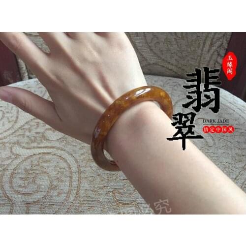 Natural a goods jade Jade bracelet yellow Yellow fei genuine female jade bracelet with certificate