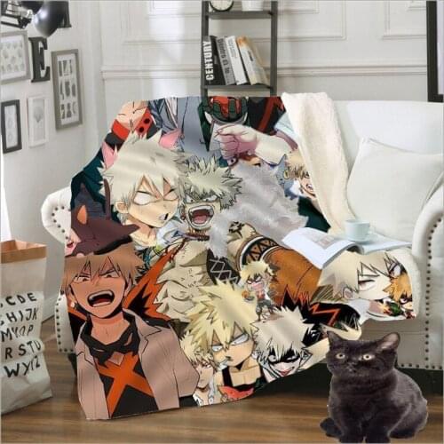 Anime My Hero Academia Blanket 3D Print Adult Fleece Quilt Teens Travel Sofa Keep Warm Child Throw Plush Blankets Bedspread B13