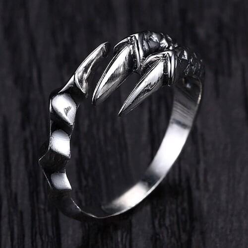 Punk Dragon Claws Finger Ring For Men And Women Cool Stainless Steel Couple Ring Boys Girls Fashion Jewelry Dropshipping