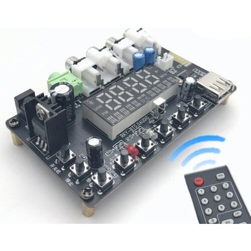Mp3 decoder board 5.0 bluetooth AMP amplifier board 12V lossless music U disk decoder headphone amplifier with display FM