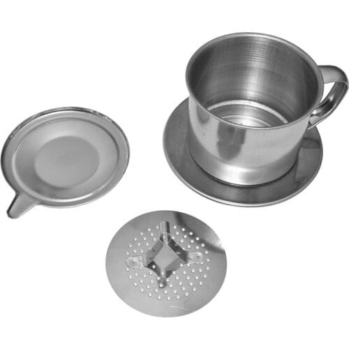 HARKO.1set Portable Stainless Steel Coffee Drip Filter Coffee Maker Infuser Vietnam Style Coffee Mug Cup Strainer Coffee Tools