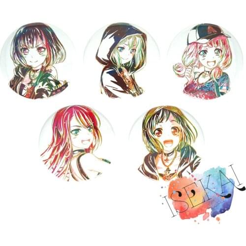 BanG Dream! Anime Afterglow Game Badge Ran Mitake Moca Aoba Himari Uehara Tomoe Udagawa Tsugumi Hazawa Badge Brooch Pins