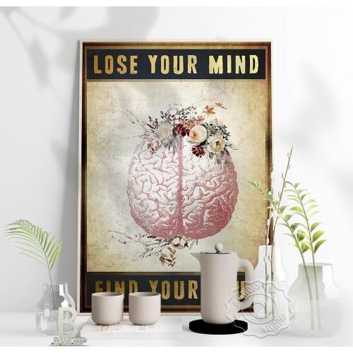 Yoga Lose Your Mind Find Your Soul Retro Painting Poster Nordic Style Meditation Wall Art Pictures Yoga Gym Home Wall Decor Gift