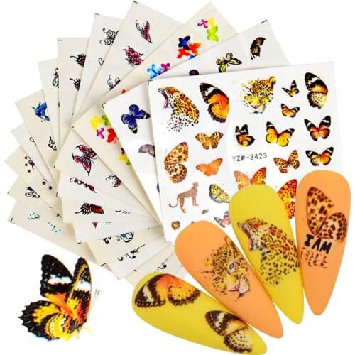 Butterfly Designs Sticker Nail Decal DIY Slider for Manicure Nail Art Watermark Manicure Decor