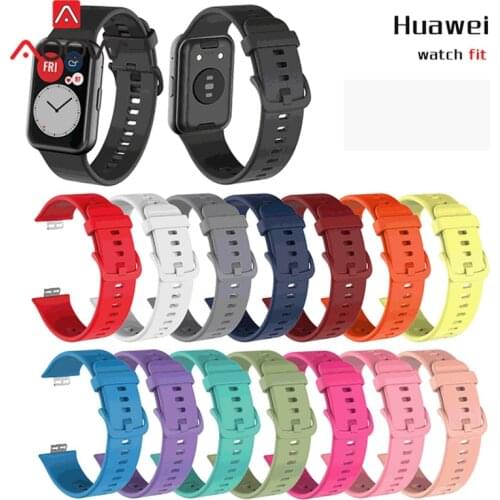 Silicone Sport Strap 20mm for Huawei Watch Fit Fitness Smart Watch Rubber Waterproof Men Women Replacement Wrist Band Bracelet
