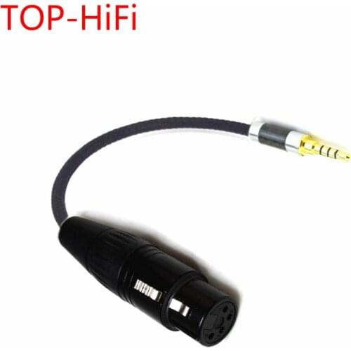 TOP-HiFi 3.5mm TRRS Balanced to 4-Pin XLR Balanced Female Headphone Audio Adapter 4cores Silver plated Cable