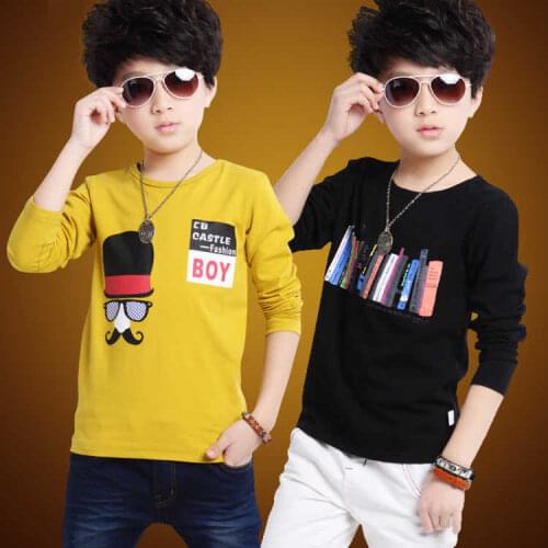 Boys Tops Autumn and Winter Long-sleeve T-shirt Childrens Bottom Shirt Kids Clothes