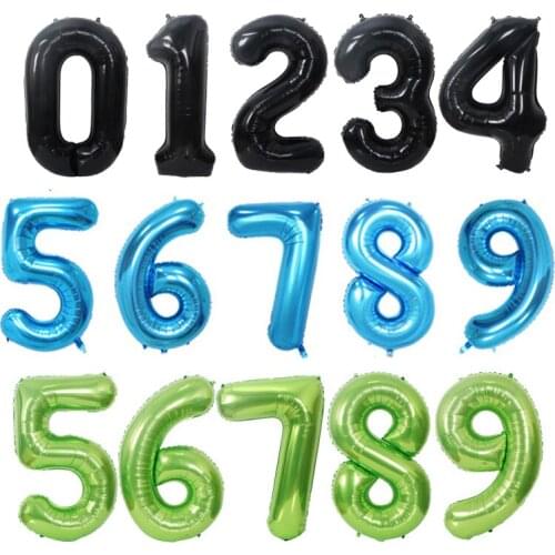 40 inch birthday balloon black blue green number aluminum film balloon festival party decoration number hydrogen balloon