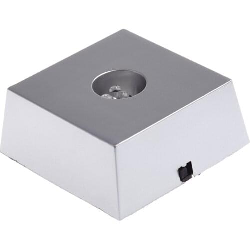 Top quality 3 LED Colorful Light Crystal Figurine Display Stand