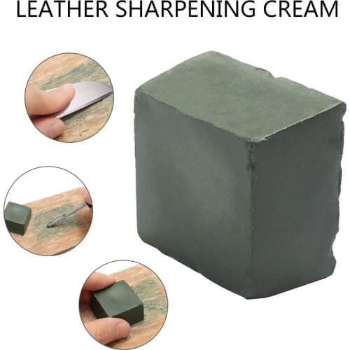 DIY Handmade Green Leather Strop Knife Sharpening Cream Wax Blade Grinding Leathercraft Tools 3cm x 3cm x 2cm