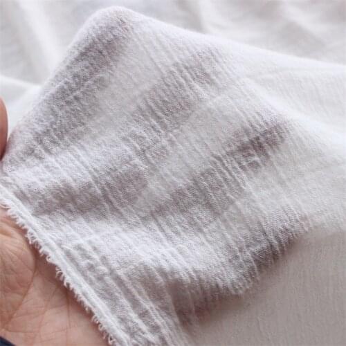 White Light Soft Cotton Crepe Fabric Womens Blouse and Skirt Pajamas Material Home Decoration Cloth