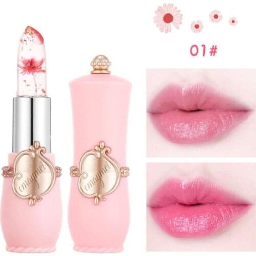 1PC 6 Colors Jelly Flower Lipsticks Transparent Color Changing Lip Balm Long-lasting Waterproof Lip Sticks Makeup Tools TSLM1
