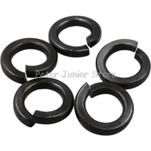 100Pcs Carbon Steel DIN127 GB93 M2 M2.5 M3 M4 M5 M6 M8 Shells Pad Black Spring Lock Washer Car Elastic Gasket