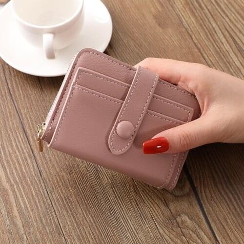 5 Color 2021 Small Leather Coin purses Korean trend cute Coin wallet women Zipper Hasp brand card holder high quality monederos