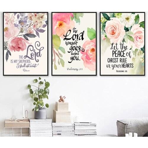 5d diy diamond Art Bible Verse 3 Panel diamond painting cross stitch mosaic embroidery diamond Triptych Flower, A2110