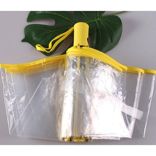 PVC Automatic Transparent Paraguas folding Umbrella Rain Women Men Sun Rain Auto Paraguas Compact Windproof Style Clear umbrella