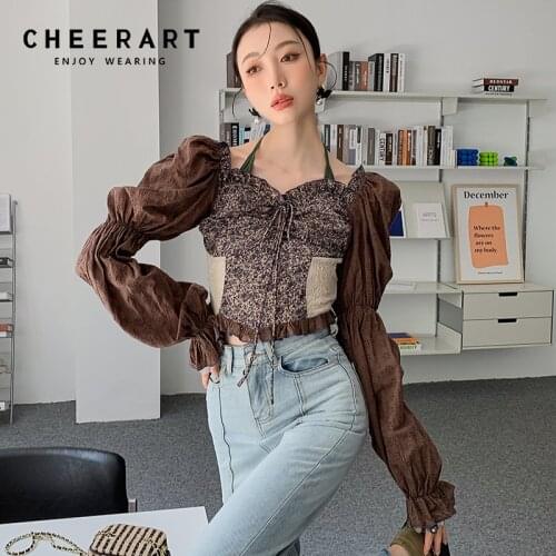 Коричневые блузки Cheerart China At AliExpress