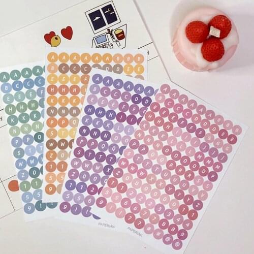 Digital Letter Alphabet Sticker DIY Adhesive Decals Diary Sticker for Notebook Hand Book Postcard Decor Stationery Pegatina