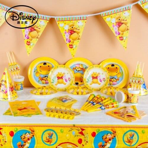 Disney Pooh theme suit party supplies baby birthday party decorations baby shower decorations Childrens Day Cartoon Paper