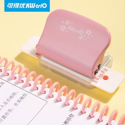 KW-trio 6-Hole Paper Punch Handheld Metal Hole Puncher 5 Sheet Capacity 6mm for A4 A5 B5 Notebook Scrapbook Diary Planner
