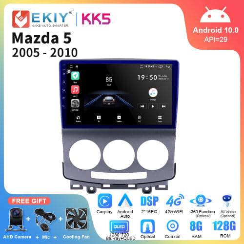 EKIY Touch Screen Android 10 Car Radio For Old Mazda 5 2005-2010 Stereo Multimedia Audio Player Navigation GPS Head Unit No DVD