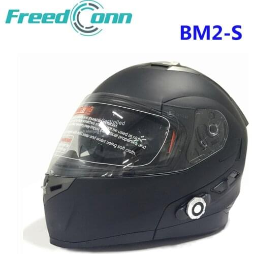 FreedConn BM2-S Motorbike Bluetooth Smart Helmet Motorcycle Integral/Half Face Built in FM Intercom Device Support 2 Riders Talk