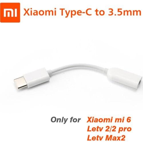 Xiaomi Type-C to 3.5mm Earphone cable Adapter usb 3.1 Type C USB-C male to 3.5 AUX audio female Jack for Xiaomi 6 Mi6 Letv 2 pro