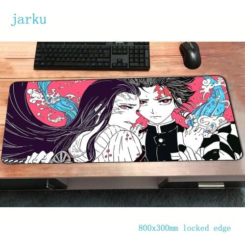 Kimetsu no Yaiba mousepad gamer hot sales 800x300x2mm gaming mouse pad anime notebook accessories High-end laptop padmouse mat