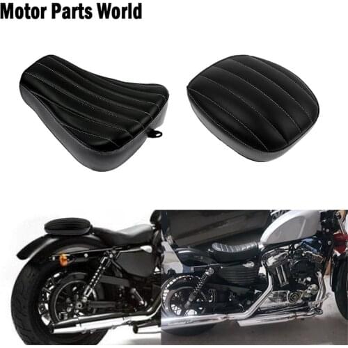 Motorcycle Driver & Passenger Leather Pillow Solo Seat Cushion Pad Kits For Harley Sportster XL1200V XL1200X 2010-2013 2014 2015