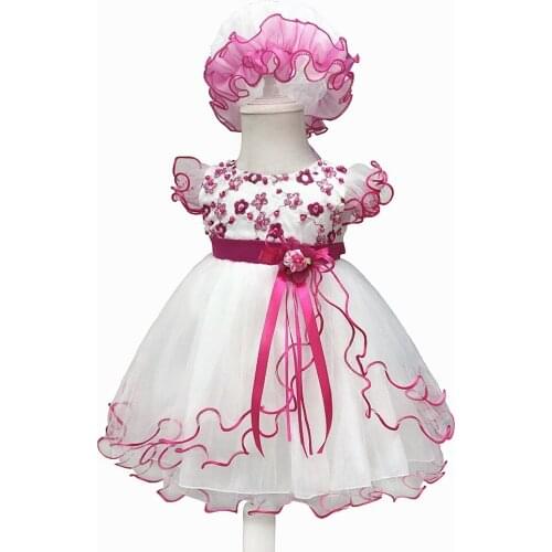 New Arrival Baby Girls Dresses Fashion Toddler Tulle Lace Birthday Party Ball Gown Formal Children Christening Baptism Dress