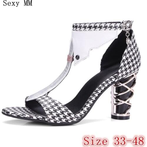 Summer High Heels Peep Toe Shoes Women Pumps High Heel Sandals Woman Gladiator Sandals Plus Size 33 - 40 41 42 43 44 45 46 47 48