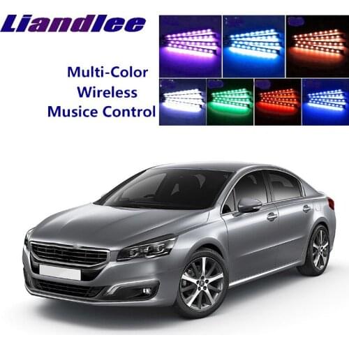 LiandLee For Peugeot 508 2010~2015 Car Interior UnderDash FootWell Seat Accent Music Rhythm Ambient Light