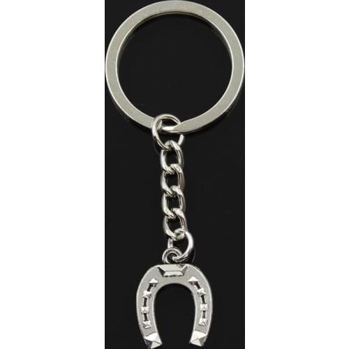 Fashion Horseshoe 21x16mm Pendant 30mm Key Ring Metal Chain Bronze Silver Color Men Car Holder Gift Souvenirs Keychain