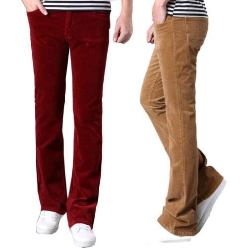 Mens Casual Pants Micro Flare Pants Corduroy Pants Korean Slim Classic Designer Pants Size 27-36