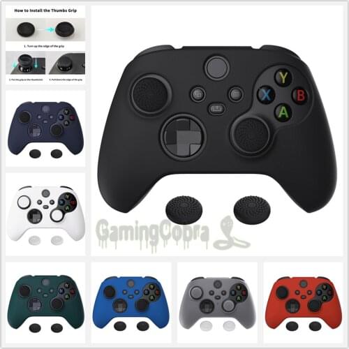 Pure Series Anti-Slip Silicone Cover Skin Soft Rubber Case Protector for Xbox Series S/X Controller with Thumb Grip Caps