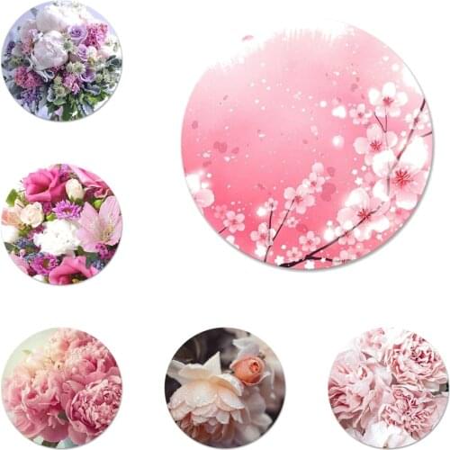 New Arrival Elegant Pink Purple Peony Flower On the Vase Badge Brooch Pin Accessories For Clothes Backpack Decoration gift