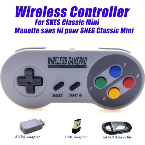 NEW Wireless Gamepads 2.4GHZ Joypad Joystick Controller for SNES Super Nintendo Classic MINI Console remote Accessories
