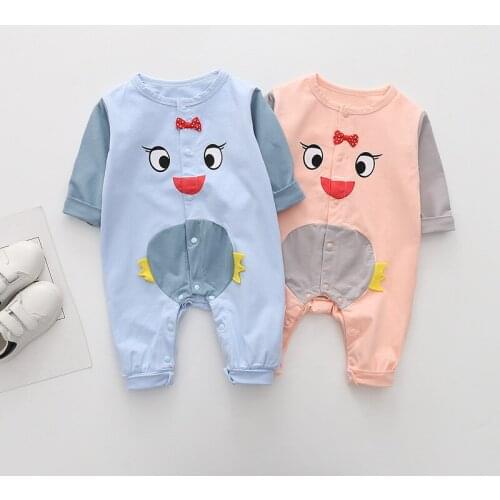 Baby Boys Clothes Full Sleeve Pure Cotton Infantis Clothing Romper Cartoon Duck Jumpsuits Bebe Newborn Baby Girls Clothes