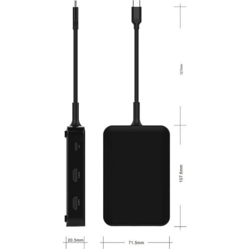 Wholesale/10 pcs lot 9in1 USB C Hub Dual USB 3.0 Type C Adapter Cable HDMI PD Charge for MacBook Pro