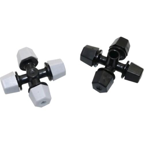 Cross Fog Nozzle Mist Sprayer Head with 6 mm Interface Agriculture Greenhouse Sprinkler Water Fog Nozzle 10 Pcs