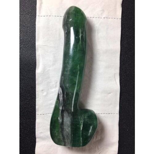 Sell new fashion natural green fluorite crystal penises, crystal hand-carved penises