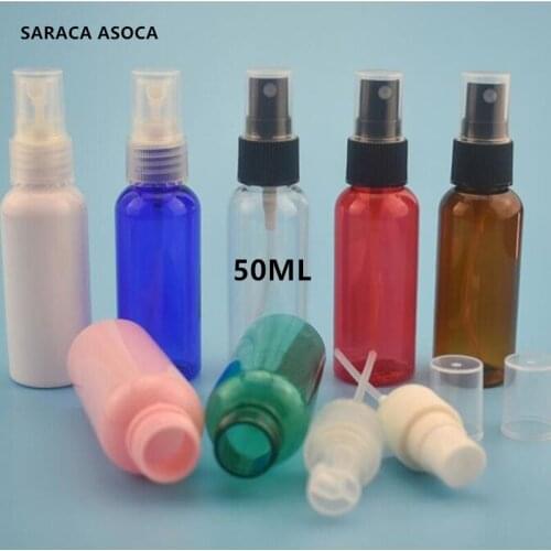 50ML PET Thicken Plastic Spray Bottle 100pcs/ lot Caliber Atomizer Empty Cosmetic Refillbale Bottles