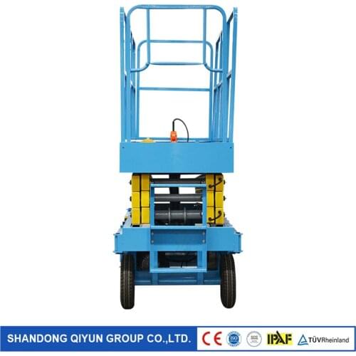 Qiyun CE ISO IPAF 7m DC 24v Hydraulic Mobile Scissor Lift with Heavy Load Capacity 500kg OEM ODM
