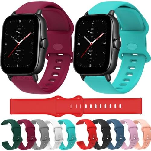 20mm/22mm Silicone Band For Huami Amazfit GTS2 Mini/2e/Bip S/U Pro/GTR/GTS 2 42mm/47mm Smart Watch Band Sport Bracelet