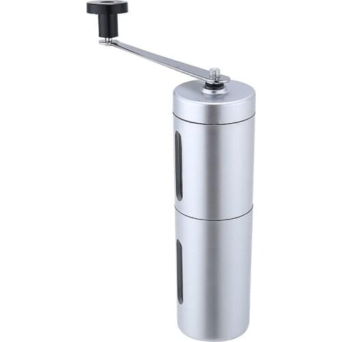 Silver Coffee Grinder Mini Stainless Steel Hand Manual Handmade Coffee Bean Burr Grinders Mill Home Coffeeware Grinding Tool