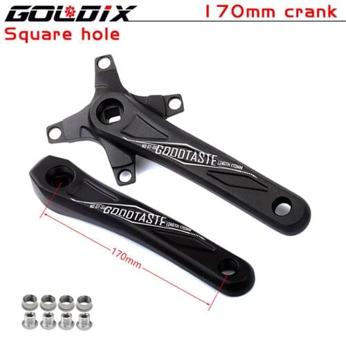 Bicycle Crank Chainwheel 104BCD MTB Bike Crankset Aluminum Alloy with Bottom 170mm Crank Black 32T 34T 36T 38T Plate MTB Parts