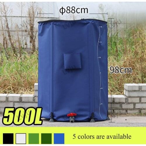 Lvju Folding Rainwater Collector Tank 500 Liter 132 Gallon Diameter 80cm x Height 98cm Collapsible Rain Barrel Water Collector
