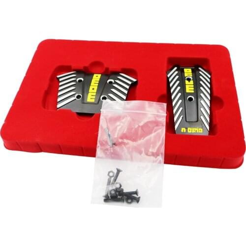 YSY Black Momo Aluminium Non Slip Sport Pedal Brake Pad Covers For Automatic Car 2pcs